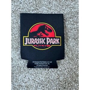 Jurassic Park Can Sleeve Insulator Black Silver Buffalo Movie Logo Drink Cooler